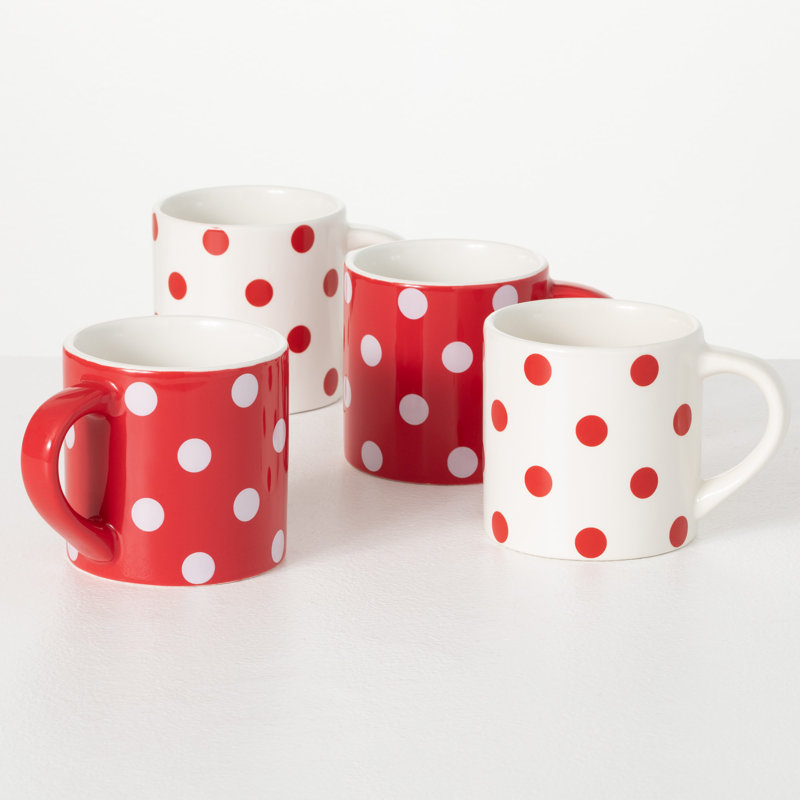Black Polka Dot Mug | Stylish Ceramic Mug for Coffee or Tea